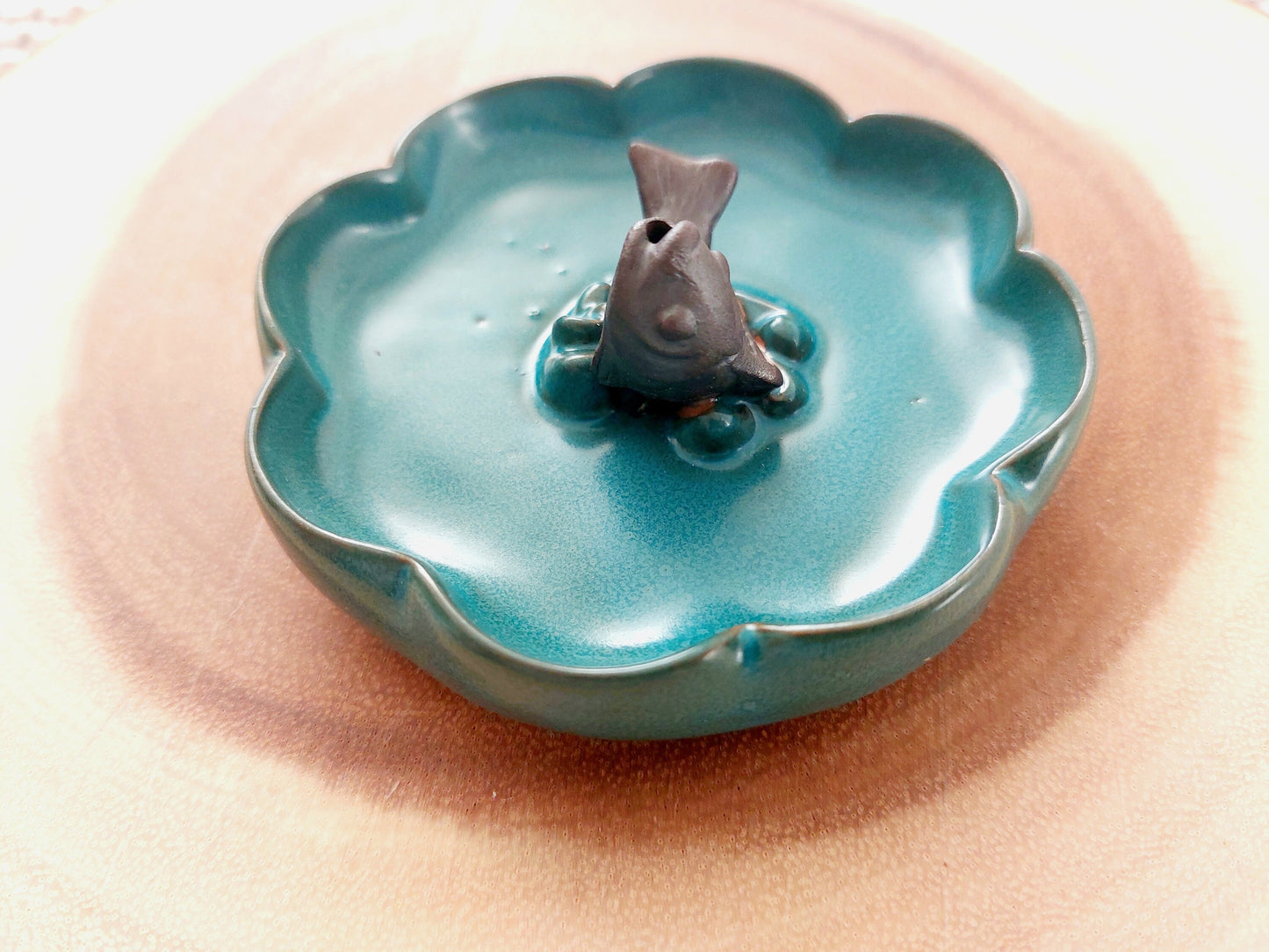 Ceramic Fich Incense holder/ burner / Home Decoration