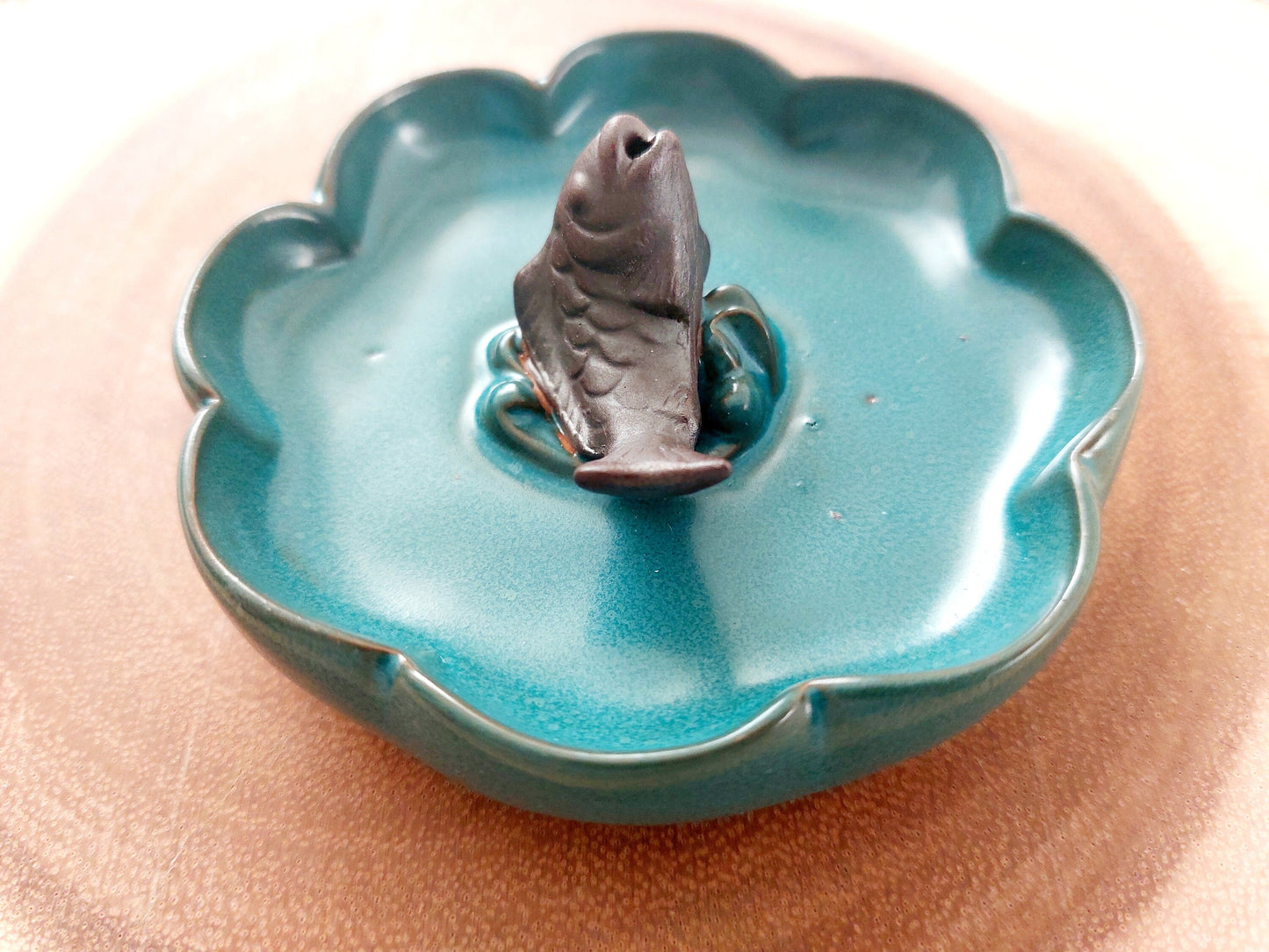 Ceramic Fich Incense holder/ burner / Home Decoration