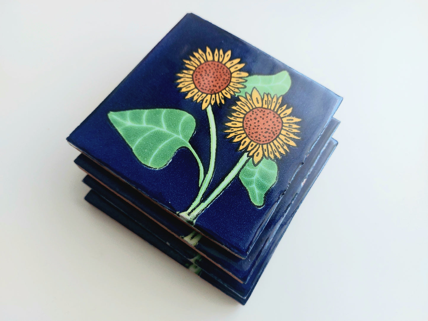 Ceramic Sunflowers Coasters