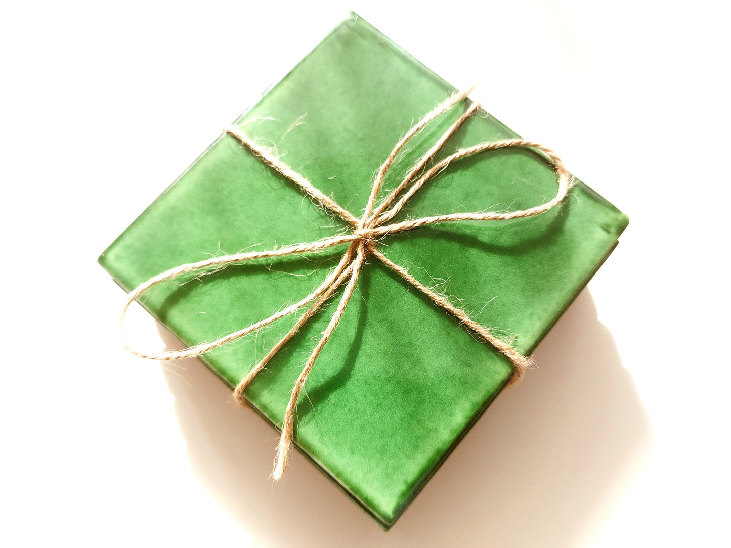 Ceramic Soft Green coasters ( set of 4 )