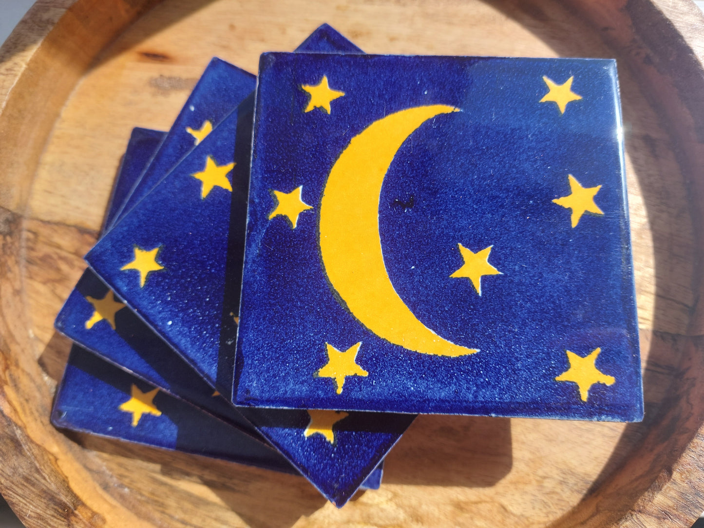 Ceramic Moon And Stars Coasters