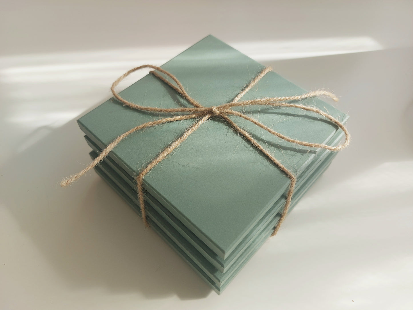 Ceramic Matte Light Green Coasters
