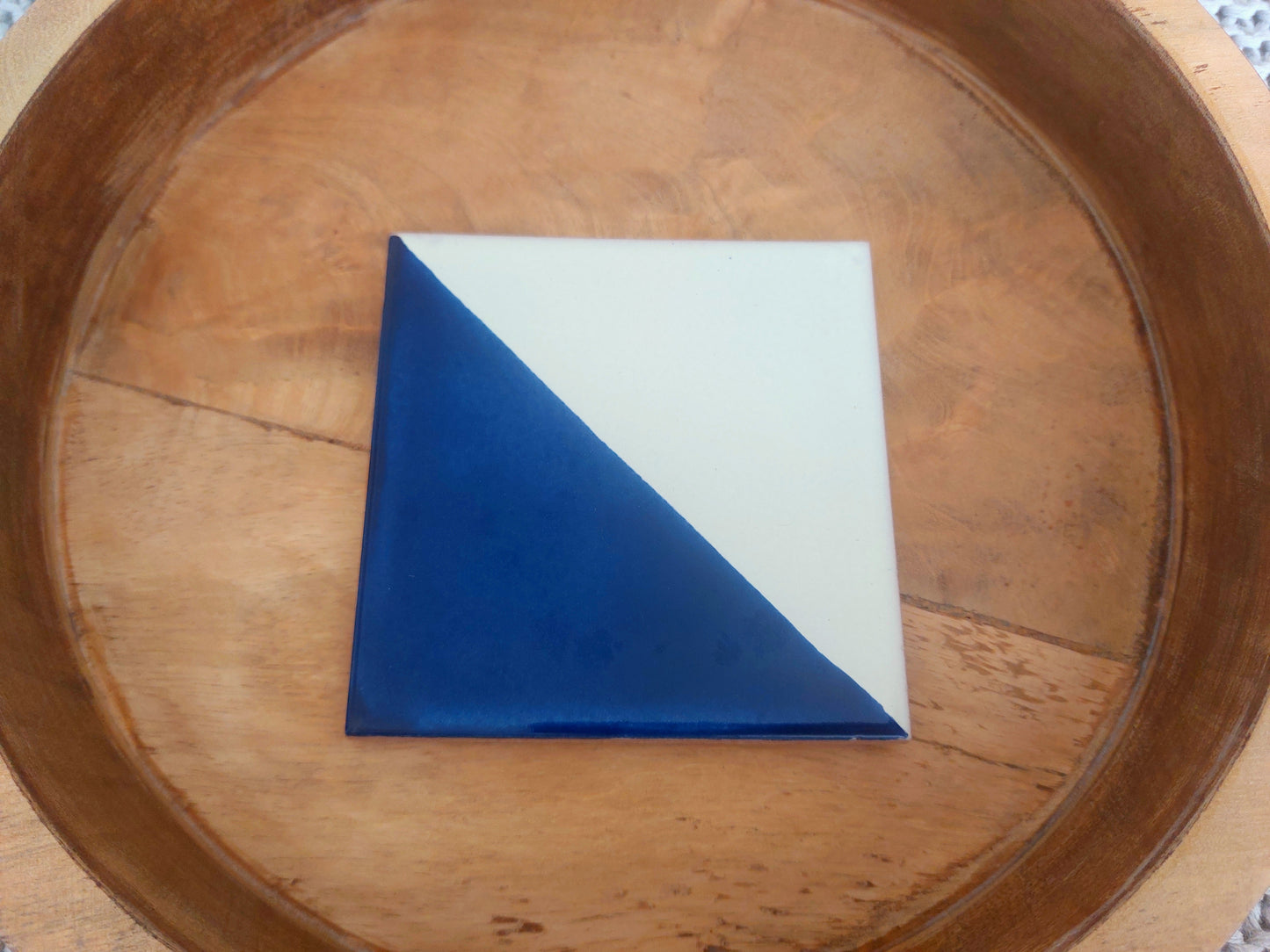 Ceramic Coasters Mix Blue and White Geometric Pattern