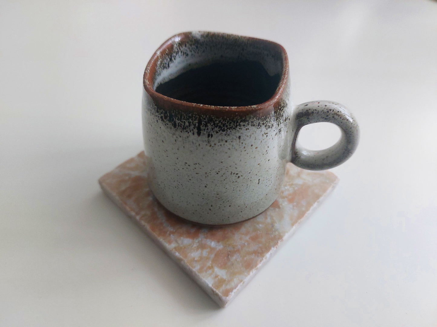 Rustic Tumbled Natural Light Rose Marble Coasters set