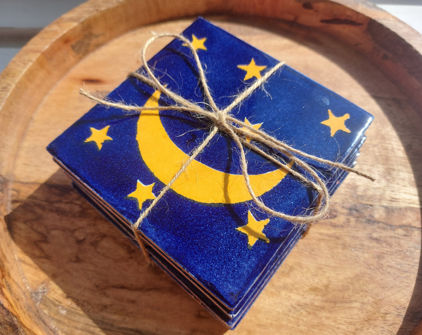 Ceramic Moon And Stars Coasters