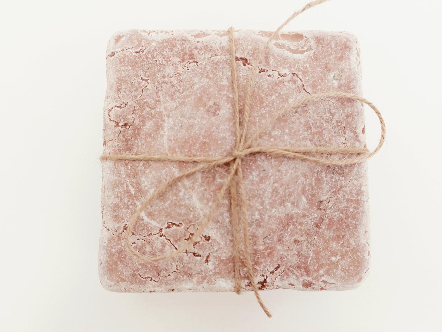 Rustic Tumbled Natural Rose Marble Coasters set