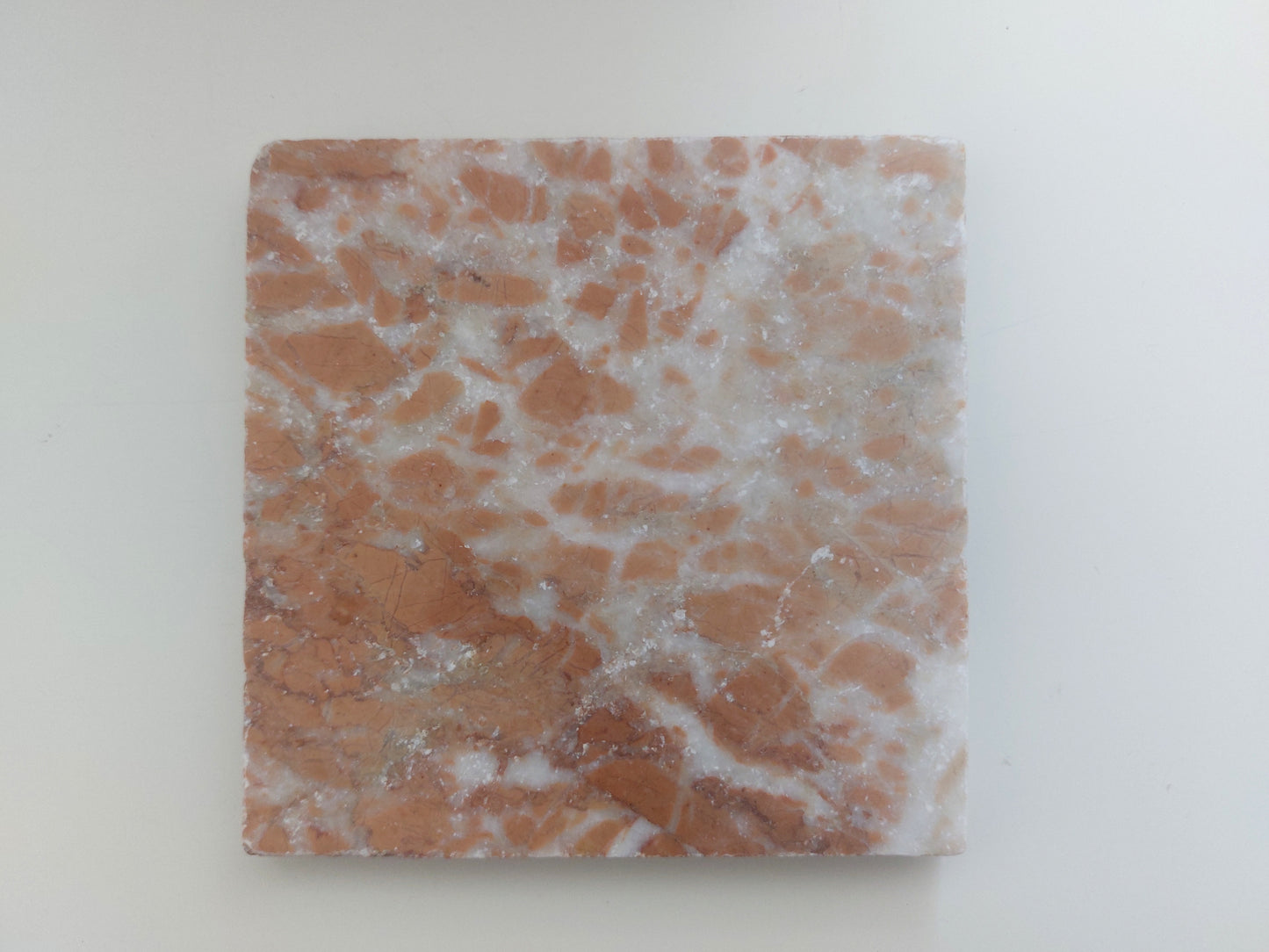 Rustic Tumbled Natural Rose Marble Coasters set