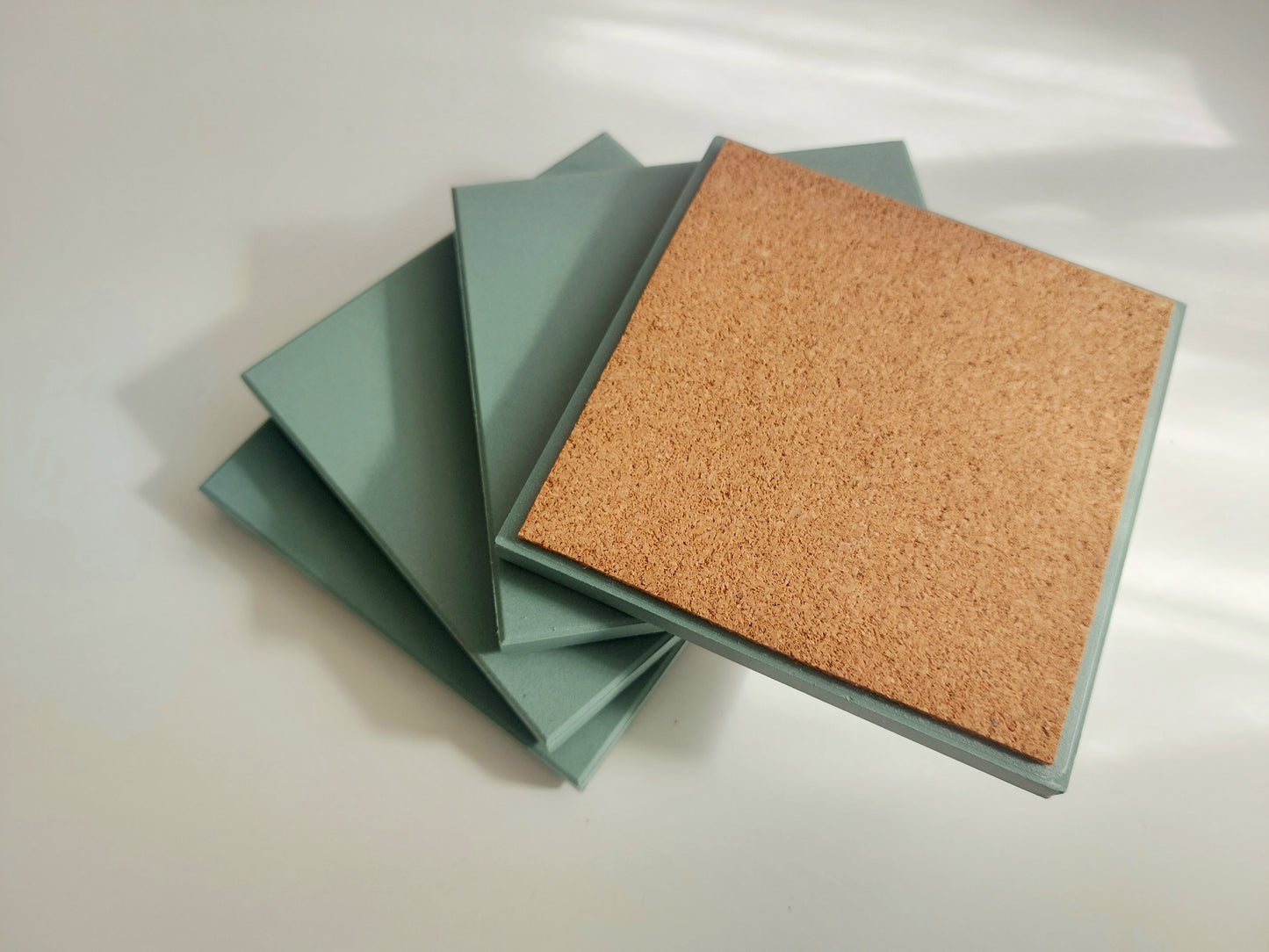 Ceramic Matte Light Green Coasters