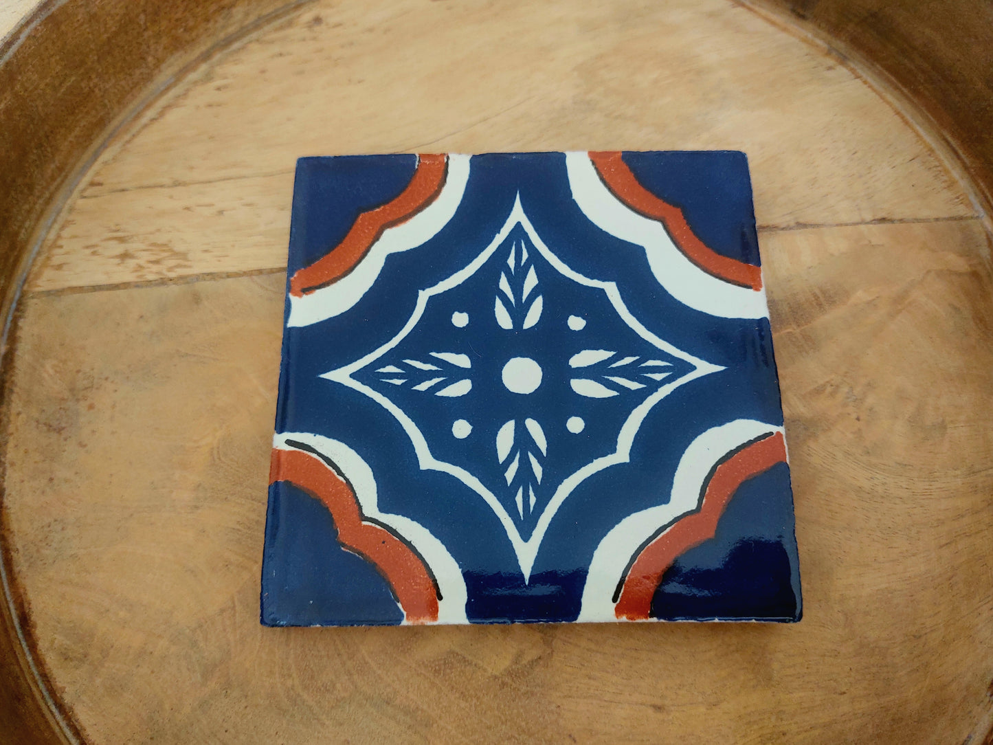 Ceramic Blue , Brown and White Coasters