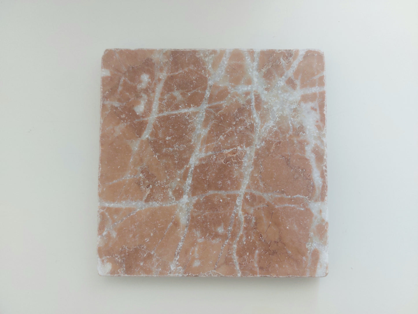 Rustic Tumbled Natural Rose Marble Coasters set