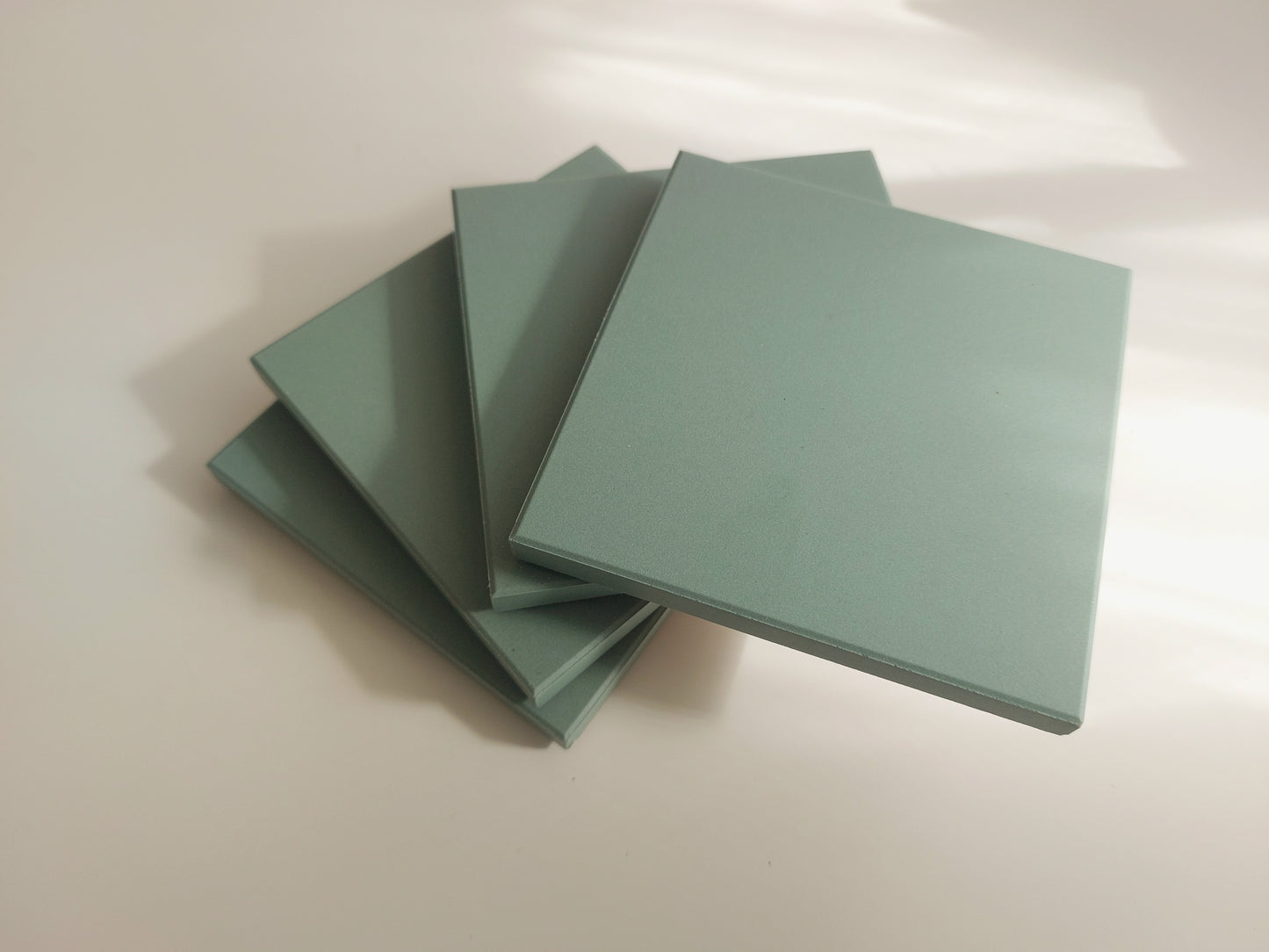Ceramic Matte Light Green Coasters