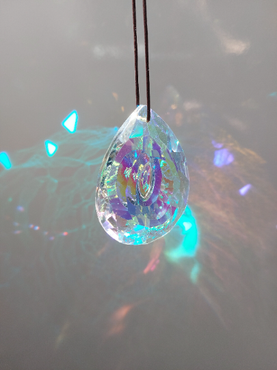 Large Hanging Crystal Prism Rainbow Maker Suncatcher 76mm