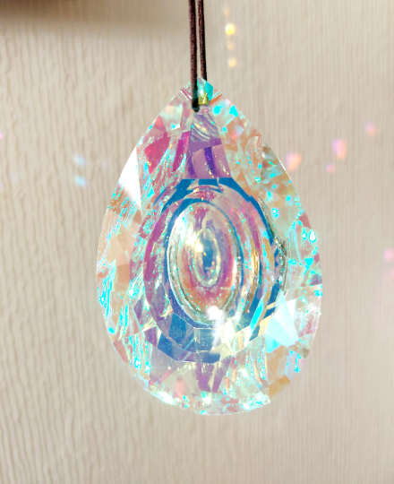 Large Hanging Crystal Prism Rainbow Maker Suncatcher 76mm