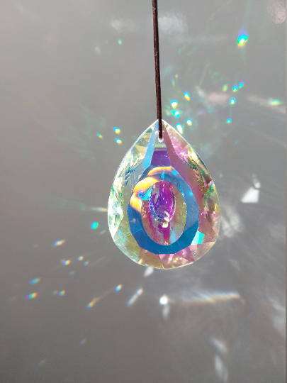 Large Hanging Crystal Prism Rainbow Maker Suncatcher 76mm