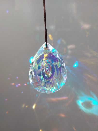 Large Hanging Crystal Prism Rainbow Maker Suncatcher 76mm