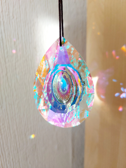 Large Hanging Crystal Prism Rainbow Maker Suncatcher 76mm