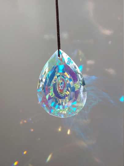 Large Hanging Crystal Prism Rainbow Maker Suncatcher 76mm
