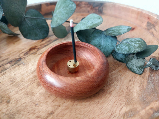 Mini Wooden Round Bowl Shape Insence Stick Holder/Burner