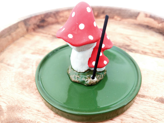 Ceramic  Mushroom Incense Stick Burner / Holder