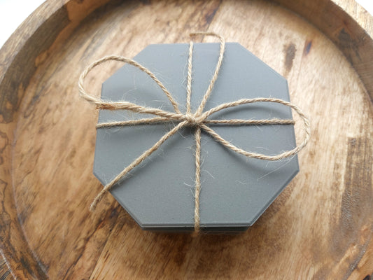 Ceramic Matte Grey Octagon Coasters