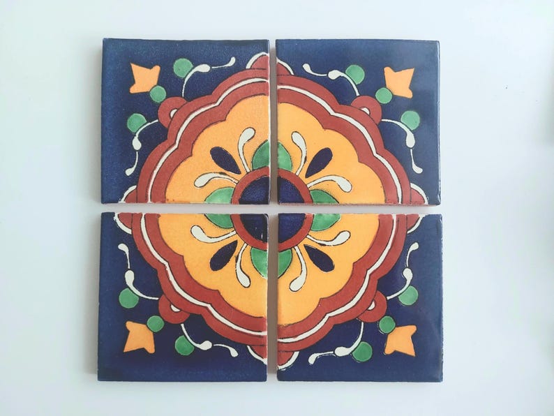 Ceramic Mix Blue, Brown and Yellow Coasters