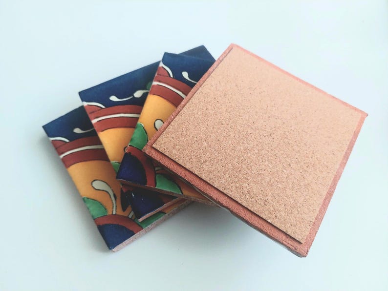 Ceramic Mix Blue, Brown and Yellow Coasters