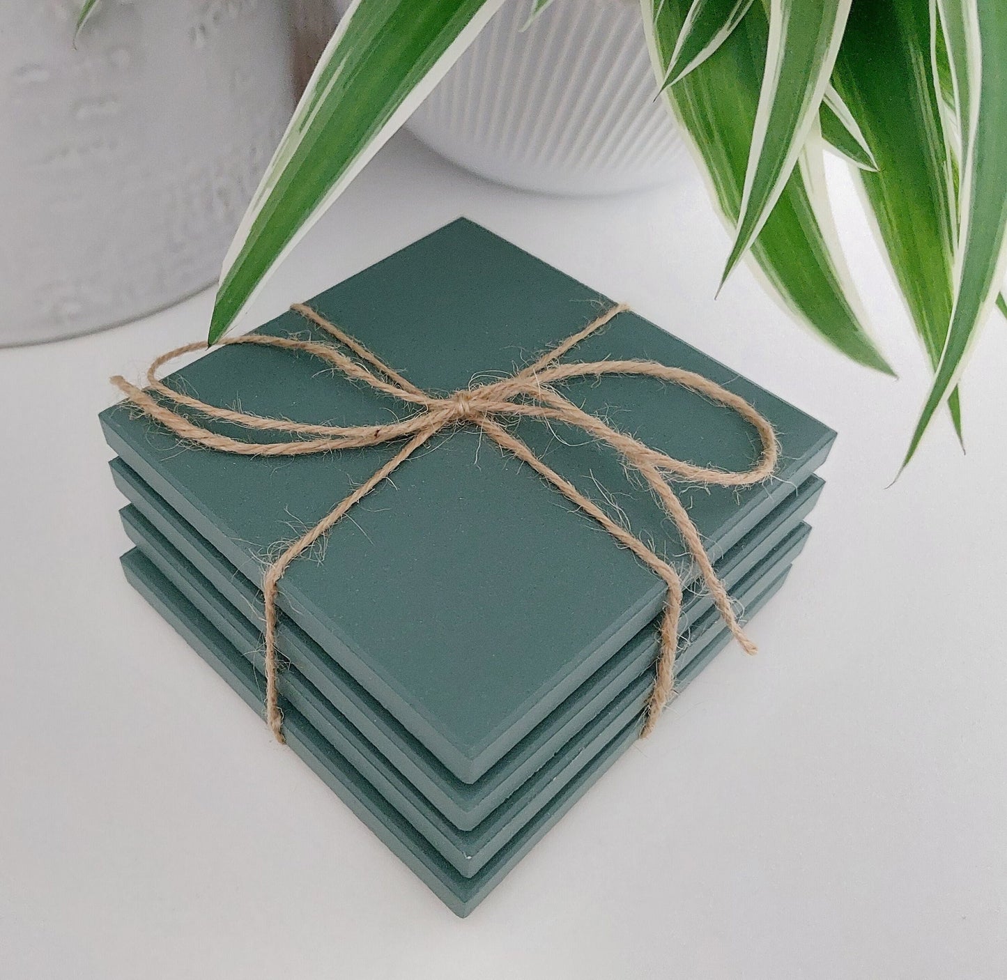 Ceramic Matte Green Coasters