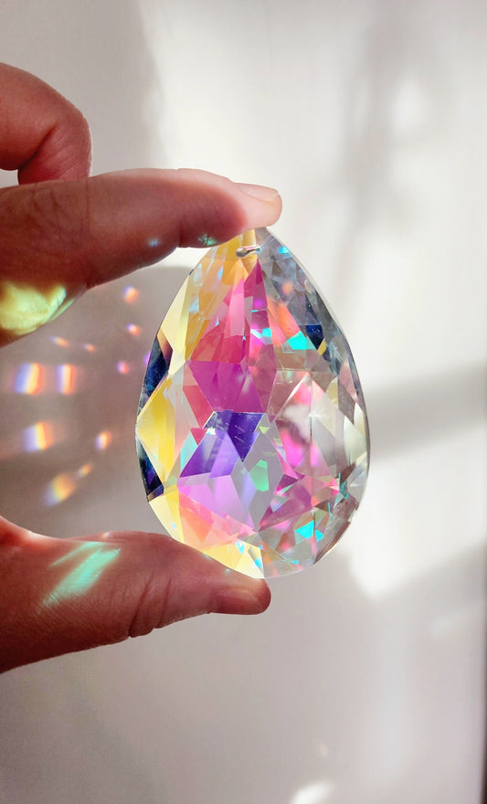 Large Hanging Crystals Prism Rainbow Maker Suncatcher 76mm