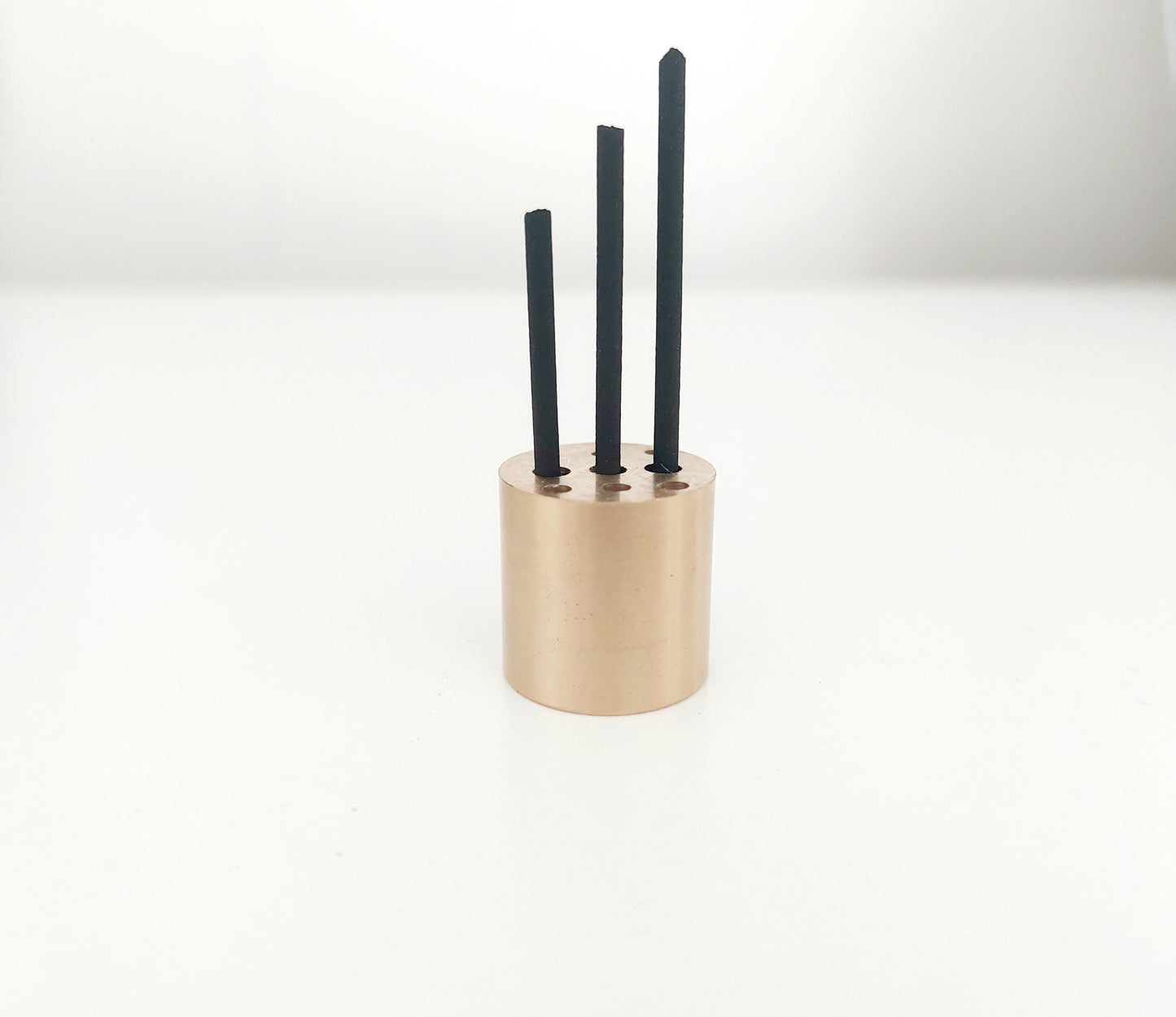 Stylish Minimal Gold Brass Cylinder Incense Stick Holder