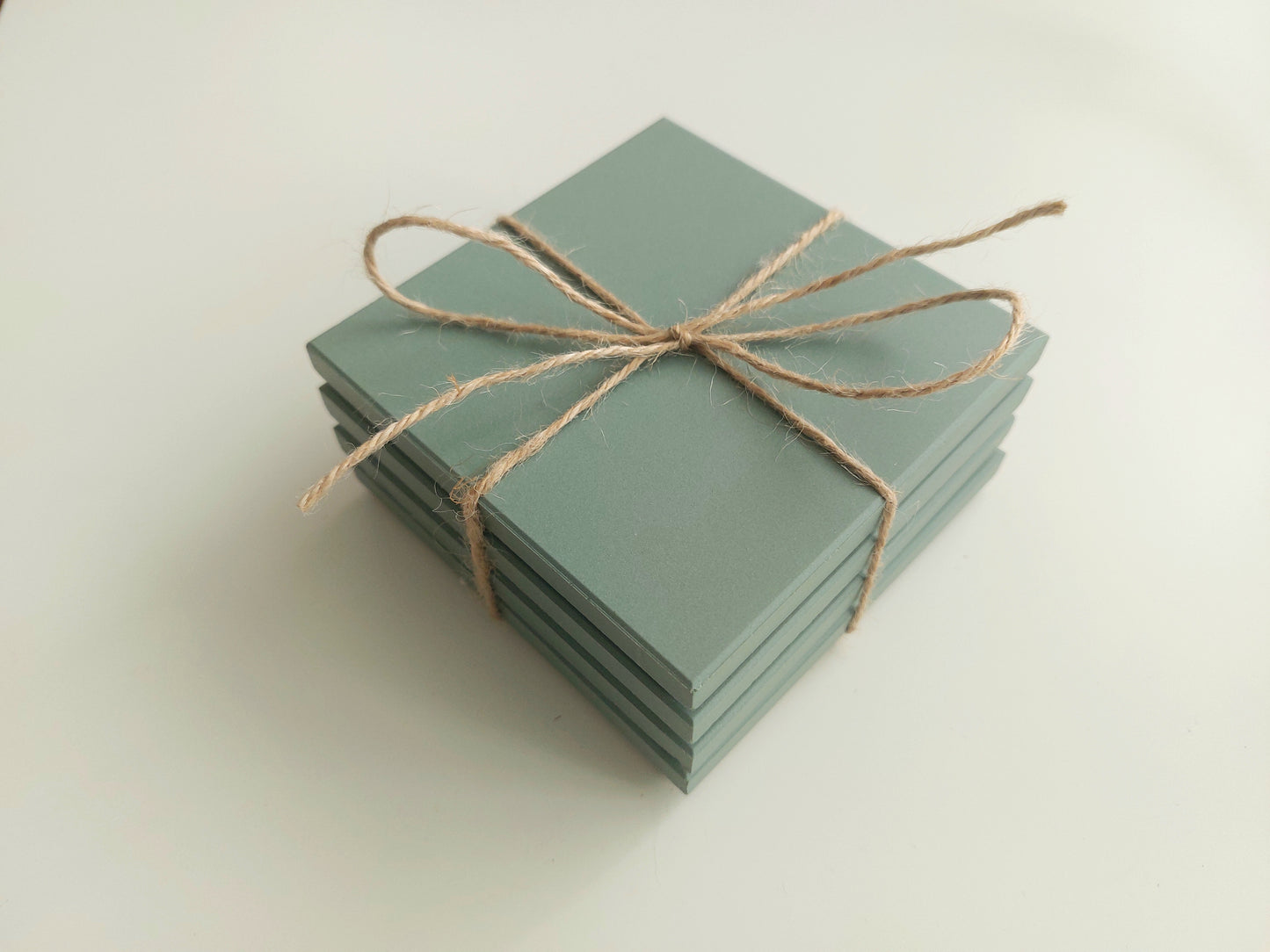 Ceramic Matte Light Green Coasters