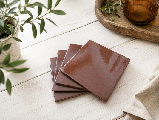 Rustic Terracotta Coasters Brown