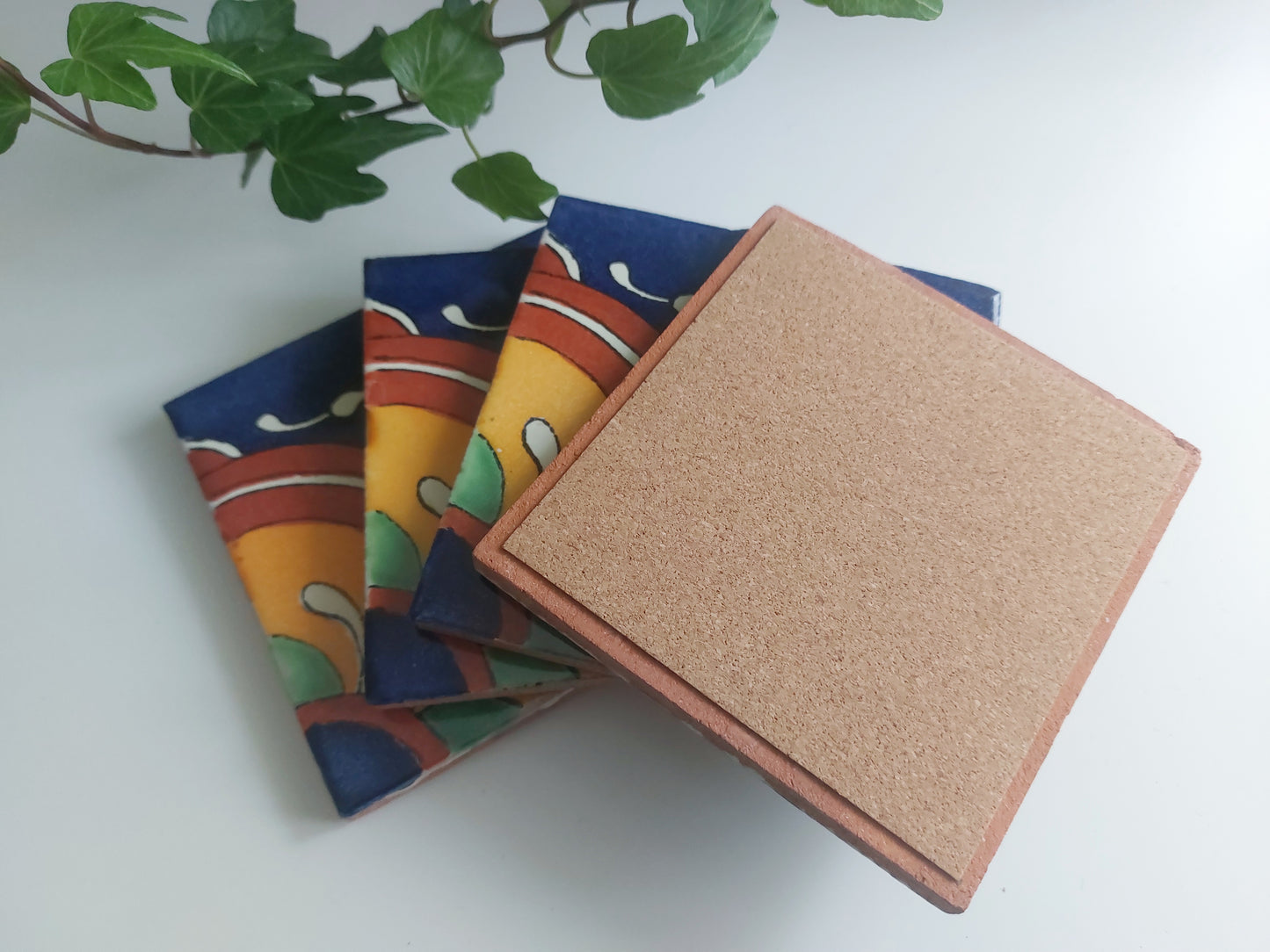 Ceramic Mix Blue, Brown and Yellow Coasters