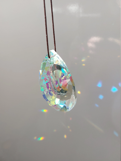 Large Hanging Crystal Prism   Rainbow Maker Suncatcher 76mm